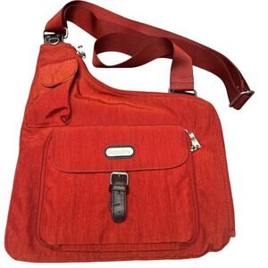 Baggallini Uptown/Slim Sling Nylon Organizer Messenger Bag Terracotta Brick Red